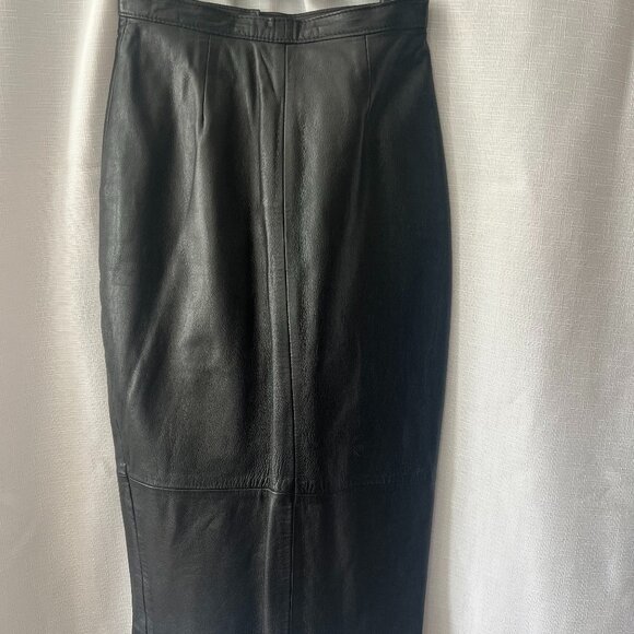 Vintage Michael Hoban North Beach Leather Pencil Skirt - Picture 2 of 4